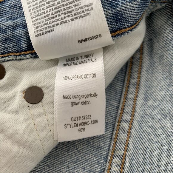 Agolde Jeans 90s Mid Rise Loose Sz 23 Light Wash Denim Button Fly Grunge Street - Picture 12 of 13